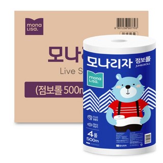 모나리자 물에잘녹는 녹스 점보롤 500m x 16개 화장지, 16롤