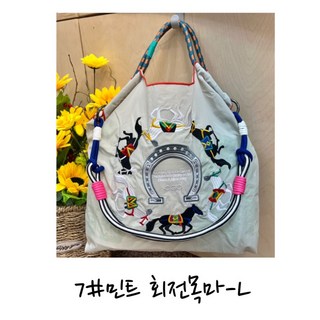 자수 에코 백 나일론 자수 쇼핑백 가벼운 핸드백 상품 이미지