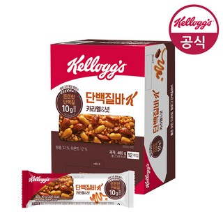 켈로그 단백질바 K 카라멜 & 넛, 40g×12개 다이어트에너지바 켈로그 단백질바 K 카라멜 & 넛, 40g×12개 다이어트에너지바