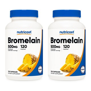 뉴트리코스트 Bromelain 브로멜라인 500mg 120캡슐, 120정, 2개