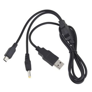 2in 1 USB 충전기 케이블 PSP 1000 2000 3000 충전 데이터 전원 코드 소니 케이블 게임, 1개
