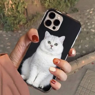 귀여운 고양이 아이폰 케이스 핸드폰 영국 쇼트 헤어 전화 케이스 7 8 플러스 X Xr Xs 11 12 13 15 미니 모바일 14 프로 맥스