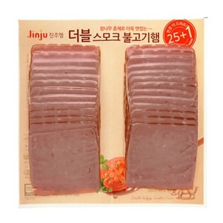 진주 더블 스모크 불고기햄 슬라이스 500g/밥/반찬/도시락반찬/술안주 식품 > 가공/즉석식품 캔/통조림류 기타축산물통조림, 1개, 500g