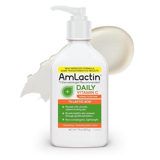 AmLactin 데일리 비타민 C 로션 - 7% 젖산이 함유된 224g(8.5온스) 바디 로션 - 건조한 피부를 위한 피부 브라이트닝 각질 제거제 및 모이스처라이저