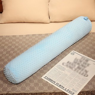 롱쿠션 대형 여름 대형베개 베개 일자 원형 그레이 다운 등쿠션 안고자는 충전 푹신한, 숏폼폼폼블루(4계절공용)