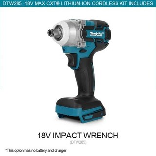 DTW285 브러시리스 520N.M 임팩트 전기 렌치 무선 드라이버 스크루 드라이버 충전식 전동 공구 18V 배터리, 01 Only tool, 1개