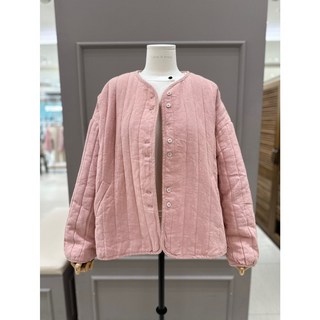 (백화점 정품) 러브앤쇼 노카라 퀼팅 자켓 LCEDPJK02 830410, 핑크, 1개