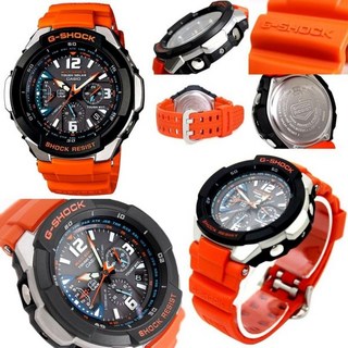 구조 소방관 구조대 오렌지 G-Shock Sky Cockpit 20 ATM 방수 라디오 견고한 태양열 플라스틱 벨트 시계 남성용 (GW3000BB-1 GW-3000M-4A) (