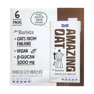 [코스트코] 어메이징 오트 바리스타 5.7L (950ml x 6개 ) 베타글루칸 매일유업, 950ml