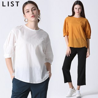 국내매장판 리스트 LIST 코튼 벌룬 슬리브 블라우스 102659
