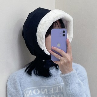 캡조아 밍크 퍼 안감 패딩 보닛 귀달이 바라클라바 겨울 방한모자 상품 이미지