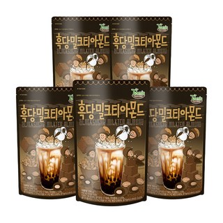 탐스팜 흑당밀크티 아몬드, 190g, 5개