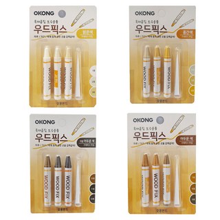 사자야 오공 마루 목재 보수 우드픽스 밝은색 + 중간색 + 어두운색 + 가장어두운색 4종세트, 1개