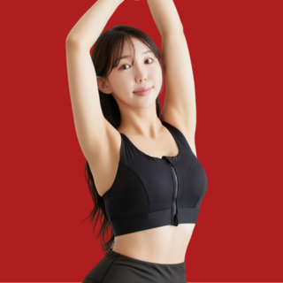 [필미업] 입고 벗기 편한 하이서포트 앞지퍼 여성 스포츠브라 상품 이미지