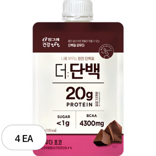 더단백 파우더 초코 프로틴, 31g, 4개