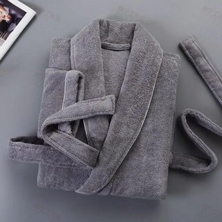 면 테리 목욕 가운 플러스 사이즈 빨아주는 물 수건 기모노 드레싱 겨울 여름 와플 잠옷, A. M(155-165cm), 5. Grey, 1개
