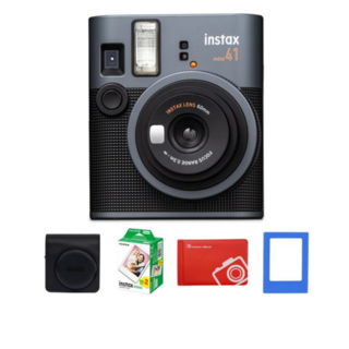 인스탁스 mini 41 블랙 + 미니필름 20p + 케이스 블랙 + 오리진 미니앨범 랜덤발송 + 미니자석액자 랜덤발송 instax mini 41, 1세트