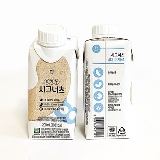 위글큐브_유기농 시그너츠 쾌변 시니어 임산부 무가당 무설탕 고단백 두유, 200ml, 36개