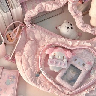 발레코어 구름백 레이스 퀄팅백 러블리 숄더백 핑크 4color