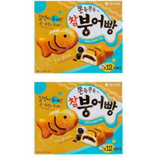 오리온 쫀득쫀득 참붕어빵 12마리 348g 2개입 과자, 2개
