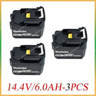 전동 공구용 충전식 리튬 이온 배터리 14V 6000mAh 14.4V 6.0Ah 배터리 BL1460 BL1430 1415 194066-1, 3개, 1개입