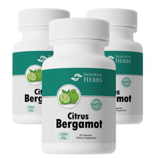 Immortal Herbs 시트러스 베르가못 추출 캡슐 100% 폴리페놀 고함량 폴리페놀 1000mg 캡슐, 3개, 90정