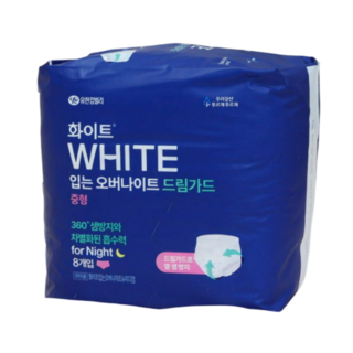 화이트 입는 오버나이트 뉴, 중형, 8개입, 1개