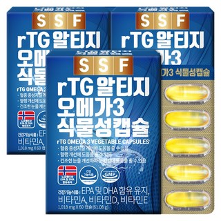 순수식품 rTG 알티지 오메가3 1000mg, 60정, 3개 알티지오메가3골드