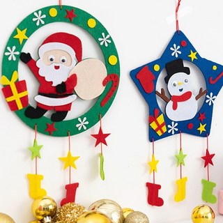민화샵 크리스마스 펠트 리스 만들기키트 DIY 나만의펠트리스 크리스마스용품 크리스마스리스 재료 소품 트리장식 크리스마스만들기 유아집콕놀이 미술재료, 크리스마스 펠트 리스-산타, 1개