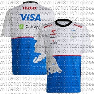남자 오토바이 경주 매니아 반팔 티셔츠 VCARB HUGO F1 느슨한 통기성 빠른 건조 땀 흡수 저지, M, YHT128412