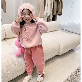 아동 겨울 기모래빗핑크상하복 기모상하세트 어린이집상하복
