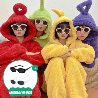 인싸 텔레토비 수면 잠옷 점프슈트 파자마 단체복 파티복 홈웨어, 1개, 퍼플