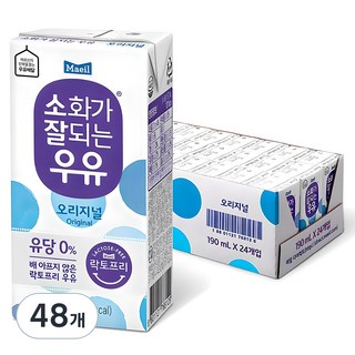소화가잘되는우유 오리지널, 190ml, 48개