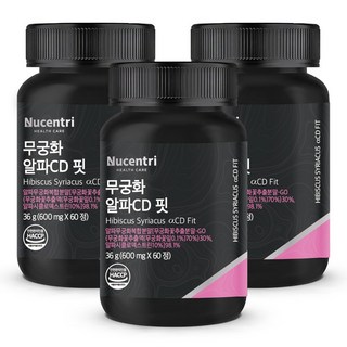 뉴센트리 무궁 알파CD 핏 무궁화 추출물 식약청인증, 3개, 60정