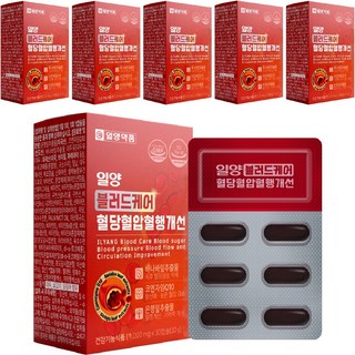 일양약품 일양 블러드 케어 혈당 혈압 혈행 개선 코엔자임Q10 바나바잎 은행잎추출물 기억력개선 항산화, 6개, 30정