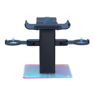 VR 충전 디스플레이 스탠드 RGB 보관 스탠드 VR 충전 스탠드 메타 퀘스트 3s/퀘스트 3/2와 호환 가능 VR 헤드셋 충전 그립 컨트롤러 보관 VR 액세서리, 1개, Black