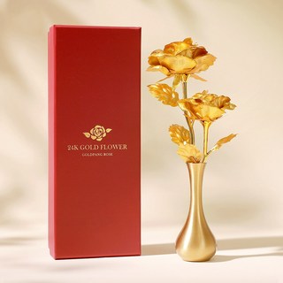 [골드팡] 99.9 24k 순금 트윈두송이 순금장미 선물세트(당일도착) 