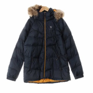 블랙야크 9621 네이비 체크 구스다운 하프패딩 [90]