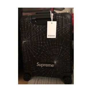 리모와 캐리어 Supreme RIMOWA Cabin Plus Black Suitcase Luggage Bag 49L Spider Web FW19 NWT