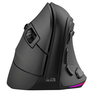 아이노트 LED 충전식 9버튼 무선 블루투스 버티컬 마우스 VM530RB, BLACK