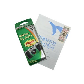후지컬러일회용카메라 퀵스냅플래시400 27장+고래사진관현상스캔서비스포함, 1개, 카메라+현상스캔