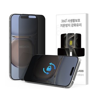 아이폰14 폰모델 4종 액정보호 사생활보호 360도 엿보기방지+지문방지 강화유리 필름, 1개