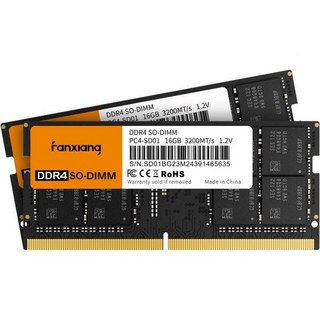 판샹 SODIMM DDR4 RAM 64GB2 x 32GB 인텔 AMD 노트북 메모리 CL22 1.2V 듀얼 채널 게임 및 생산성에 이상적임, DDR4 3200MHZ 32GB(2x16G), 2개