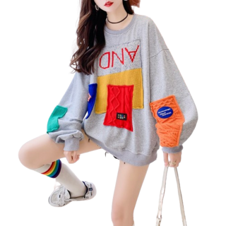 티티웍스 여자 패치 포인트 기모 맨투맨