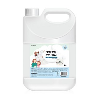 행복한주 뽀송뽀송 버블 핸드워시 순파우더향 4L 손세정제 리필용 대용량, 1개
