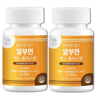 프리미엄 대용량 알부민 난백 단백질 HACCP 인증, 2개, 120회분
