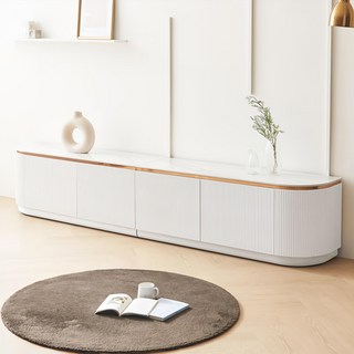 데코라인 노팅힐 2600 템바보드 세라믹 거실장, 화이트골드