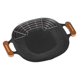 BLACKDOG 아웃도어 그릴 팬 43cm + 전용가방, 1개, 나이트 블랙