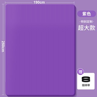 대형 요가 매트 층간소음 미끄럼 방지 더블, 보라 2.5m 1.9m+바인딩벨트, 15mm