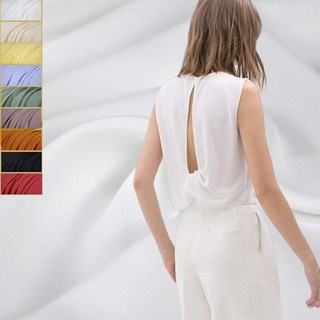 벨보아 실크 단색 탄성 쉬폰 양털원단, white, 1개
